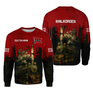 Railspirit Personalized Lehigh Valley Railroad Sweatshirt Vintage Train Art Style Shirt For Locomotive Fans