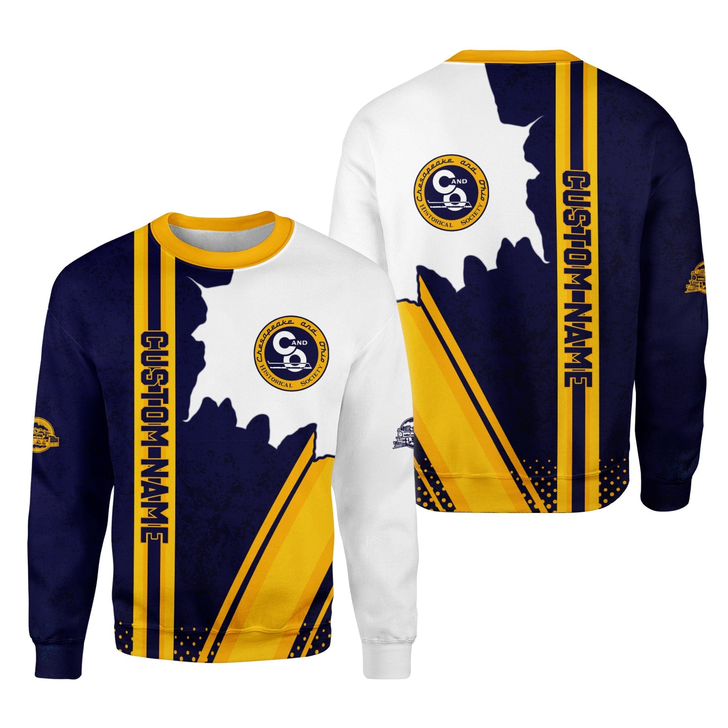 Railspirit Personalized Chesapeake and Ohio Railway Sweatshirt C&O All Over Printed Unisex Shirt