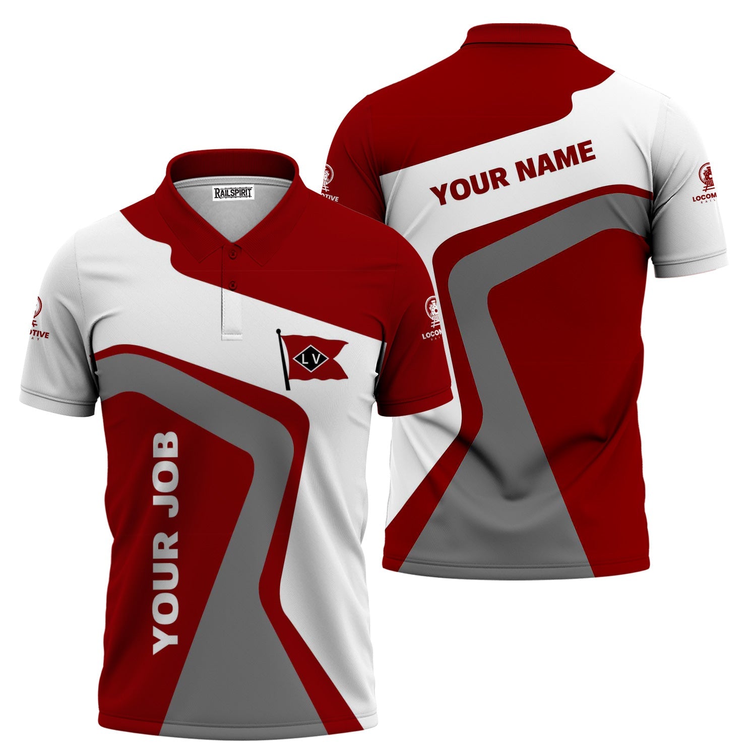 Railspirit Personalized Lehigh Valley Railroad Polo Shirt Unique Design with Custom Job Position Train Shirt