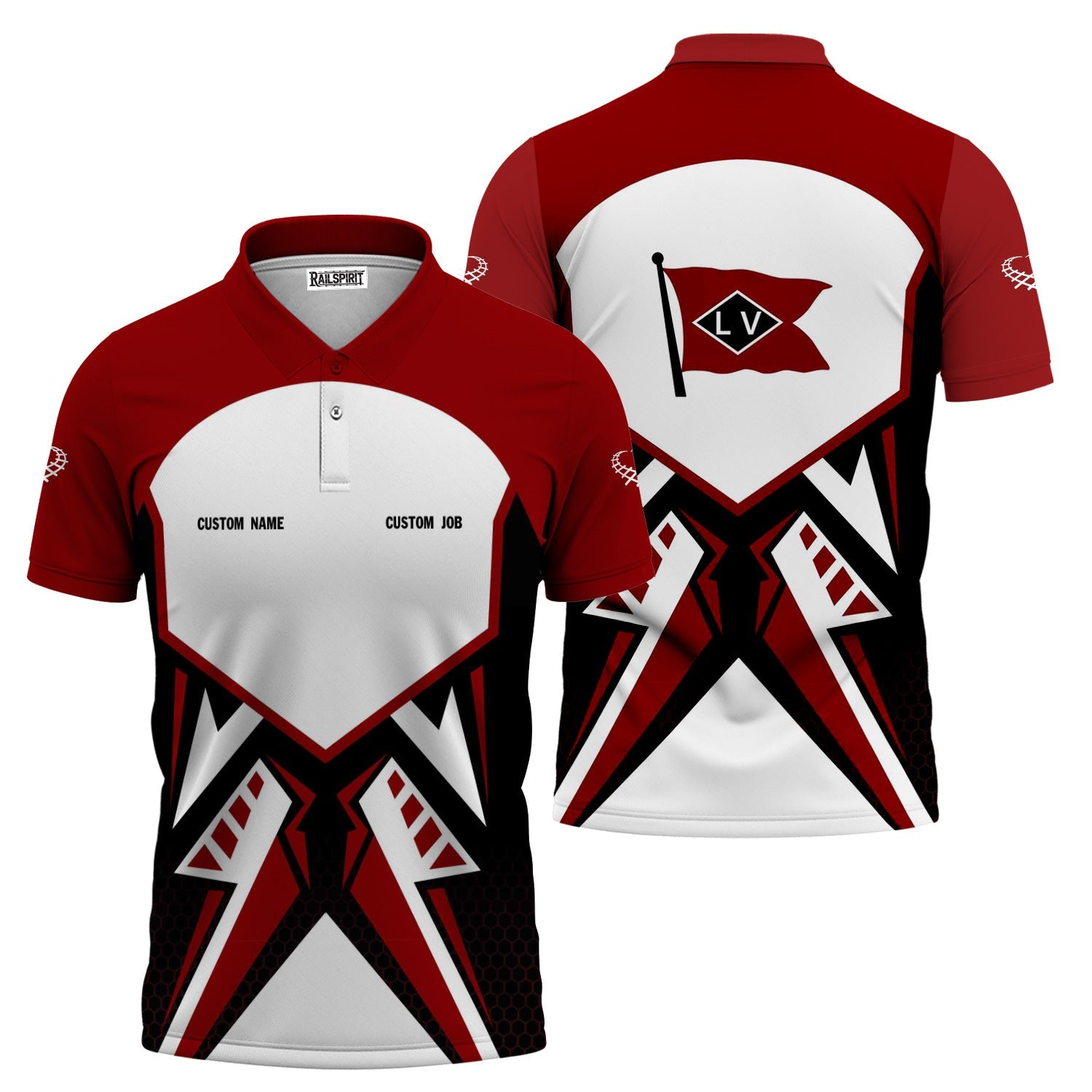 Railspirit Personalized Lehigh Valley Railroad Polo Shirt Vibriant Style with Custom Position Train Shirt