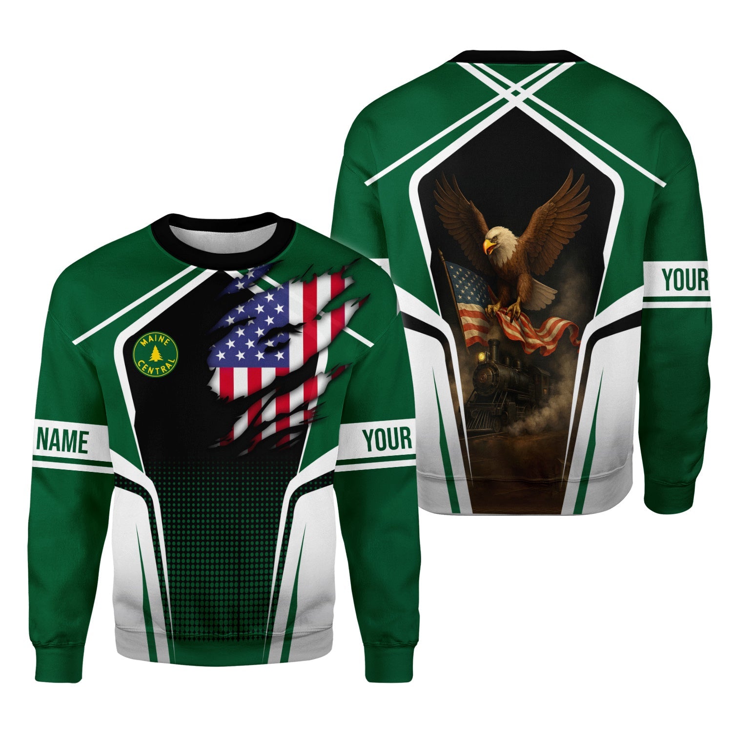 Railspirit Personalized Maine Central Railroad Sweatshirt American Eagle Vintage Train Shirt