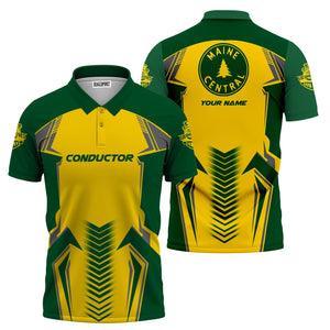 Railspirit Personalized Maine Central Railroad Polo Shirt Standout Style with Custom Position Train Shirt