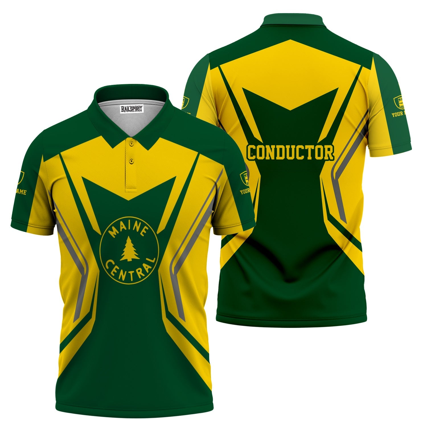 Railspirit Personalized Maine Central Railroad Polo Shirt Unique Style with Custom Job Train Shirt