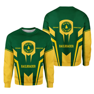 Railspirit Personalized Maine Central Railroad Sweatshirt Custom Year Railroader Shirt Gift Idea For Train Lover