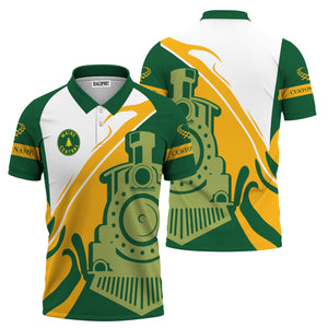 Railspirit Personalized Maine Central Railroad Polo Shirt Flame-Inspired Style Shirt Gift Idea For Train Lovers