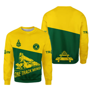 Railspirit Personalized Maine Central Railroad Sweatshirt One Track Mind Train Sweater Gift Idea For Train Lover