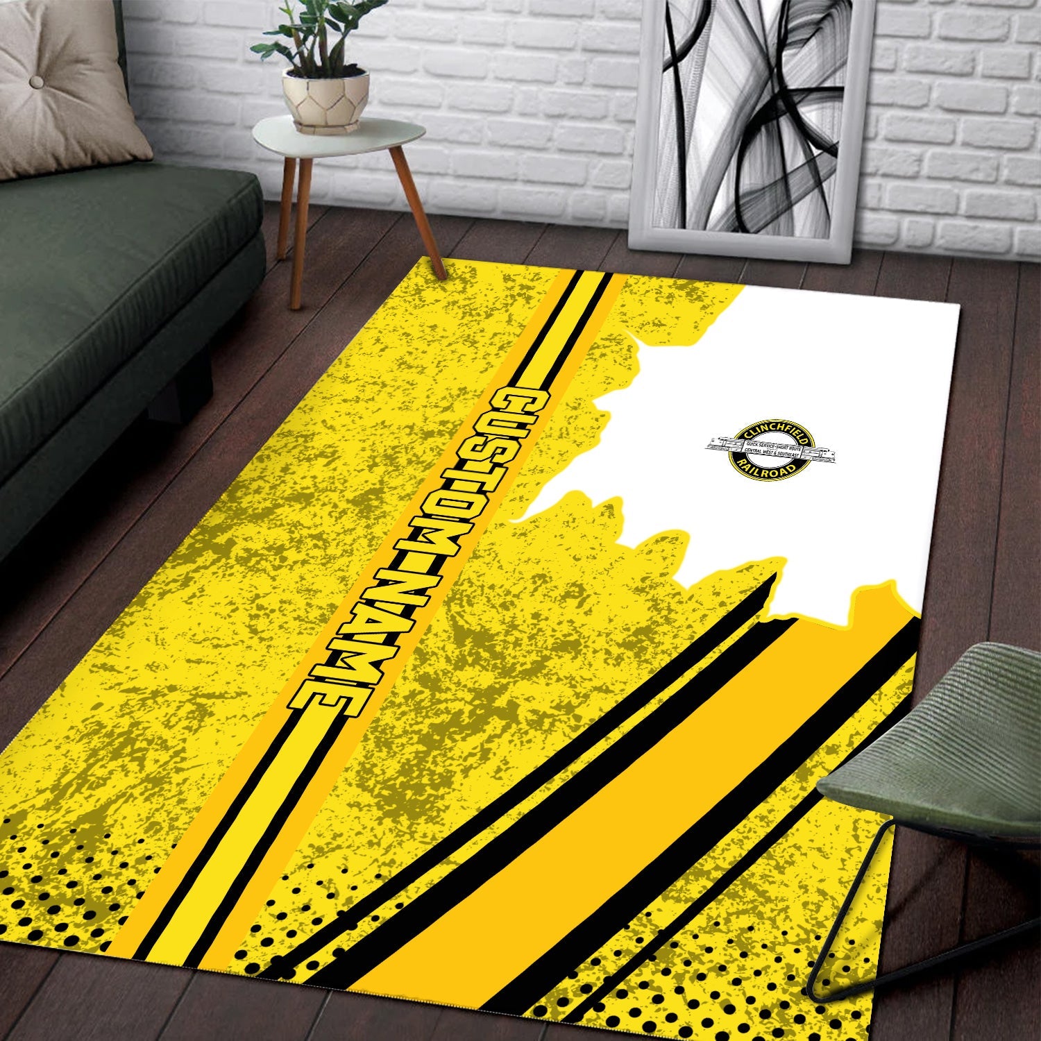 Railspirit Personalized Clinchfield Railroad Area Rug Vintage All Over Printed Rug