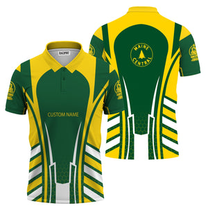 Railspirit Personalized Maine Central Railroad Polo Shirt Striped Railroad Style Train Shirt All Over Print