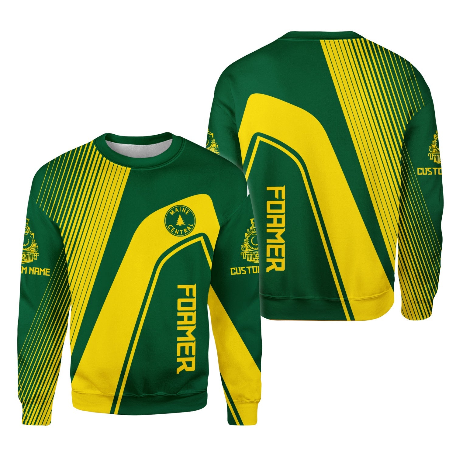 Railspirit Personalized Maine Central Railroad Sweatshirt Vibrant Striking Style Shirt For Rail Enthusiasts