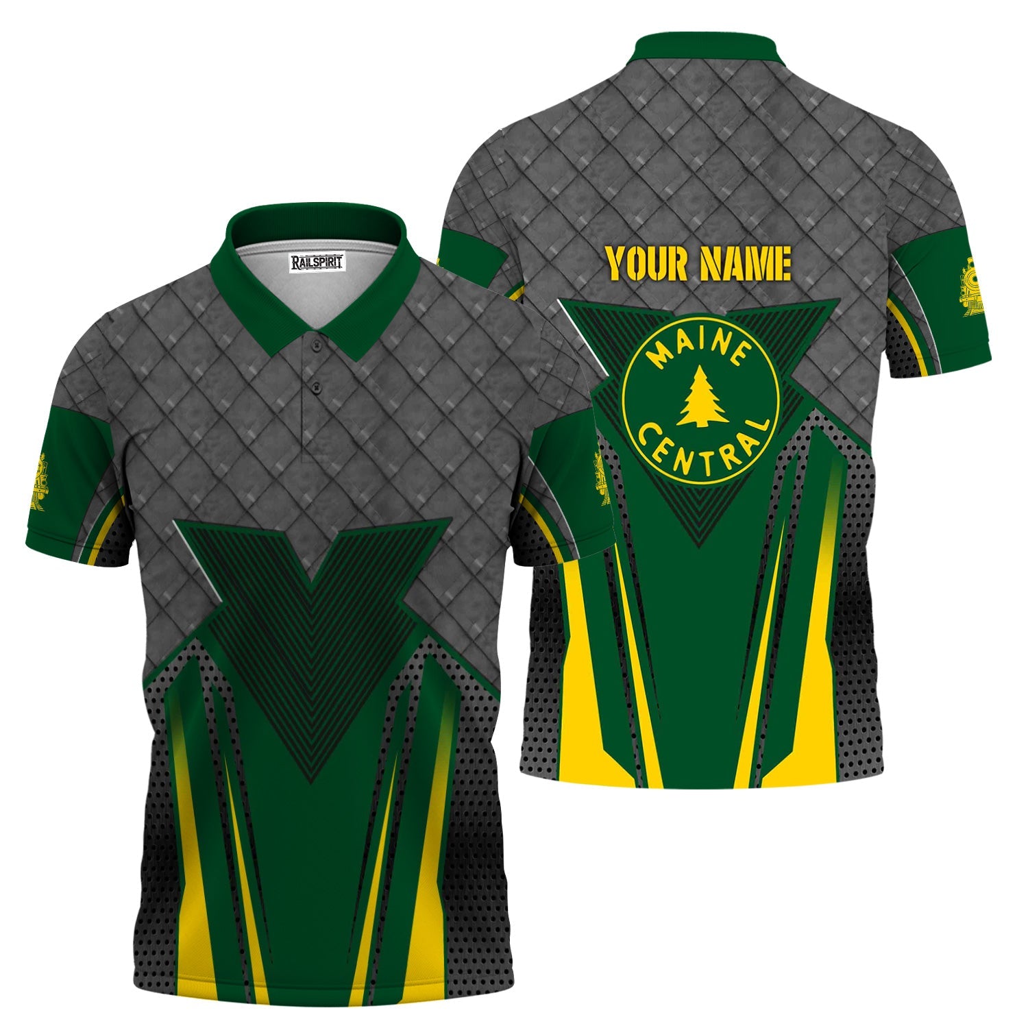 Railspirit Personalized Maine Central Railroad Polo Shirt Rugged Steel Vibes Train Shirt All Over Print