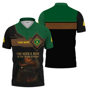 Railspirit Personalized Maine Central Railroad Polo Shirt You Need A Ride To The Train Station Shirt For Train Lovers
