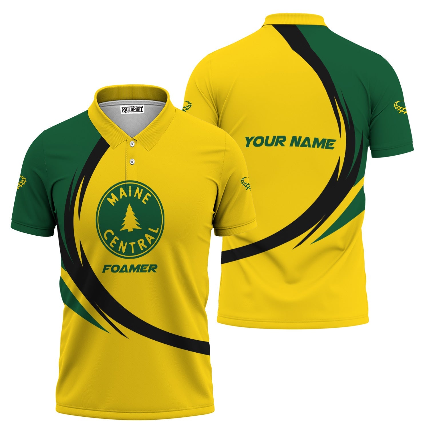 Railspirit Personalized Maine Central Railroad Polo Shirt Unique Graphic Style Shirt For Train Enthusiasts