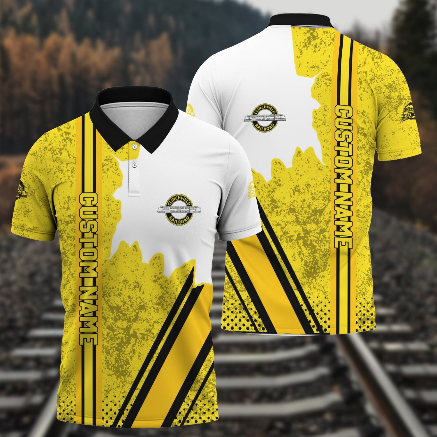 Railspirit Personalized Clinchfield Railroad Polo Shirt All Over Printed Unisex Shirt