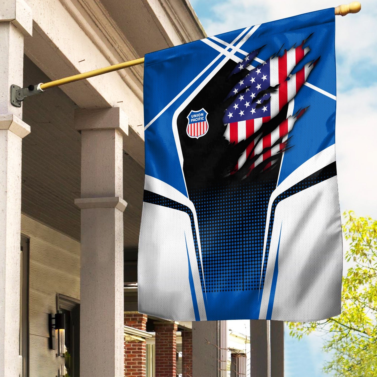 Railspirit Personalized Union Pacific Railroad Garden Flag American Vintage Big Boy All Over Printed Flag