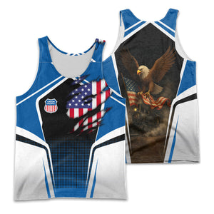 Railspirit Personalized Union Pacific Railroad Men Tank Top American Eagle Vintage Train Big Boy Shirt