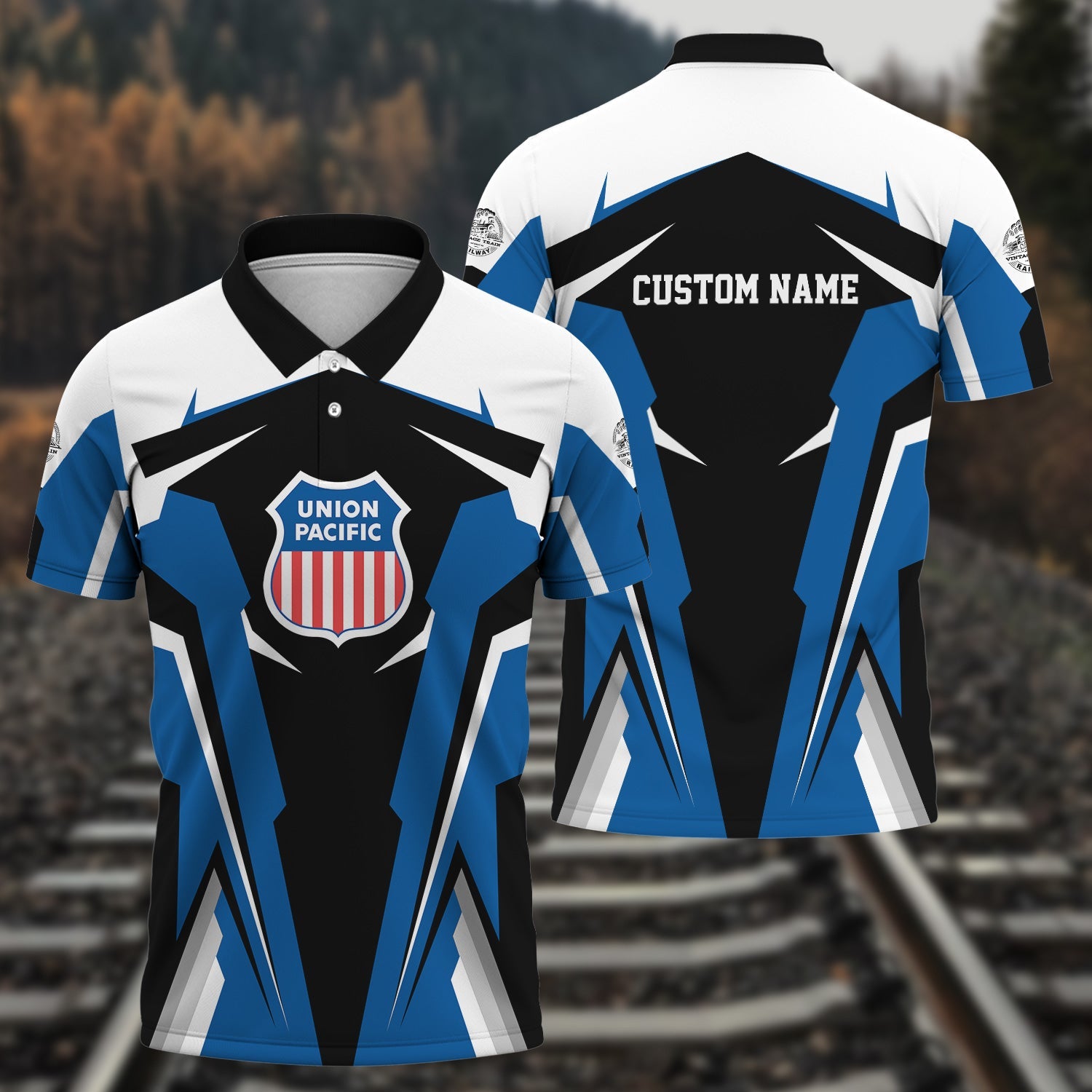 Railspirit Personalized Union Pacific Railroad Polo Shirt Big BoyStrong Line Style Train Unisex Shirt All Over Print