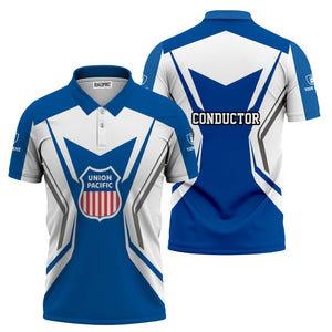 Railspirit Personalized Union Pacific Railroad Polo Shirt Unique Style with Custom Job Big Boy Train Shirt