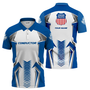 Railspirit Personalized Union Pacific Railroad Polo Shirt Standout Style with Custom Position Big Boy Train Shirt