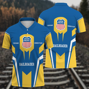Railspirit Personalized Union Pacific Railroad Polo Shirt Custom Year Railroader Big Boy Shirt Gift Idea For Train Lover