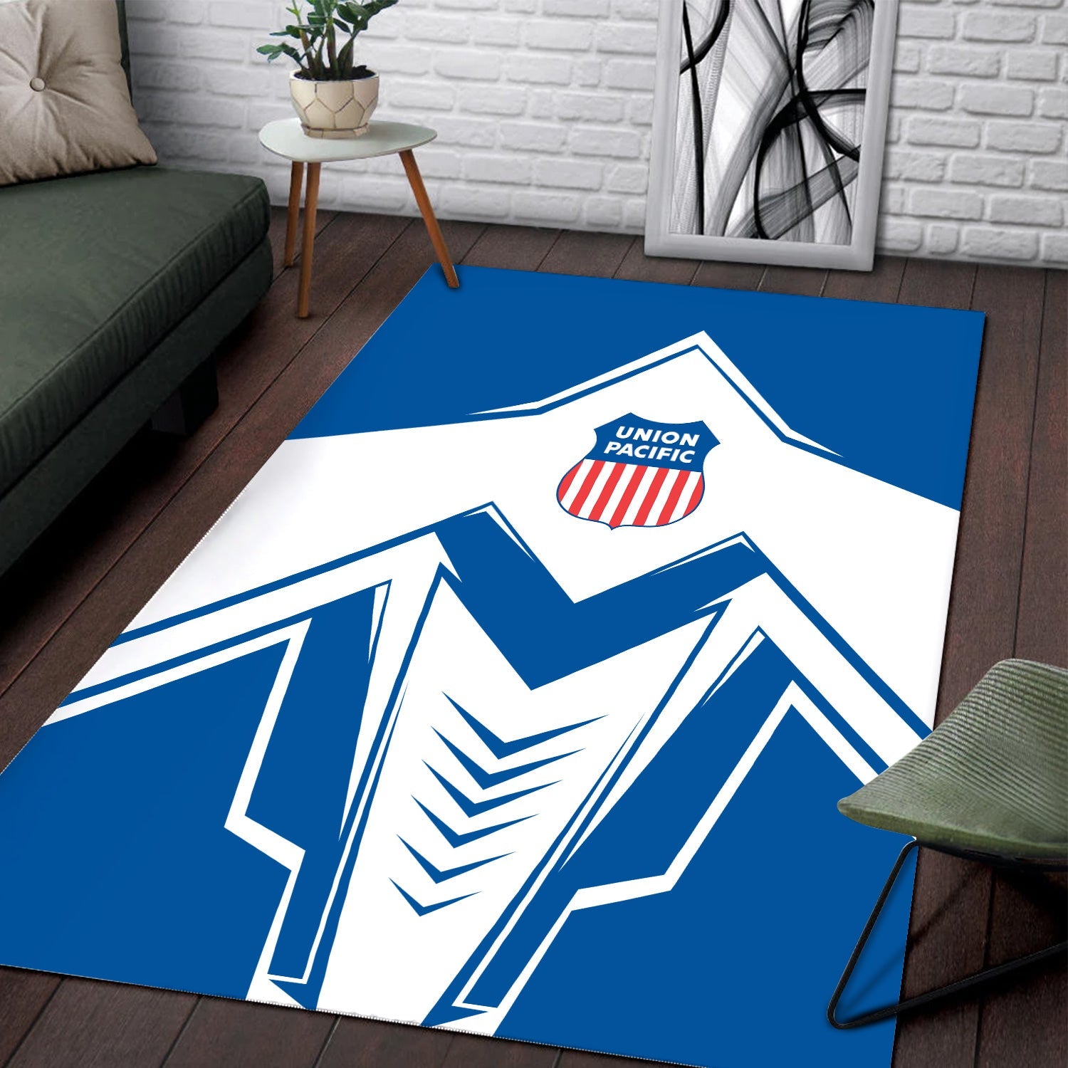 Railspirit Union Pacific Railroad Area Rug Railway Trainspotter Style Big Boy Rug Gift Idea For Foamers