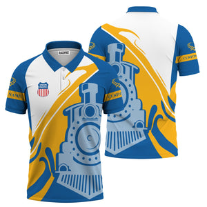 Railspirit Personalized Union Pacific Railroad Polo Shirt Flame-Inspired Style Big Boy Shirt Gift Idea For Train Lovers