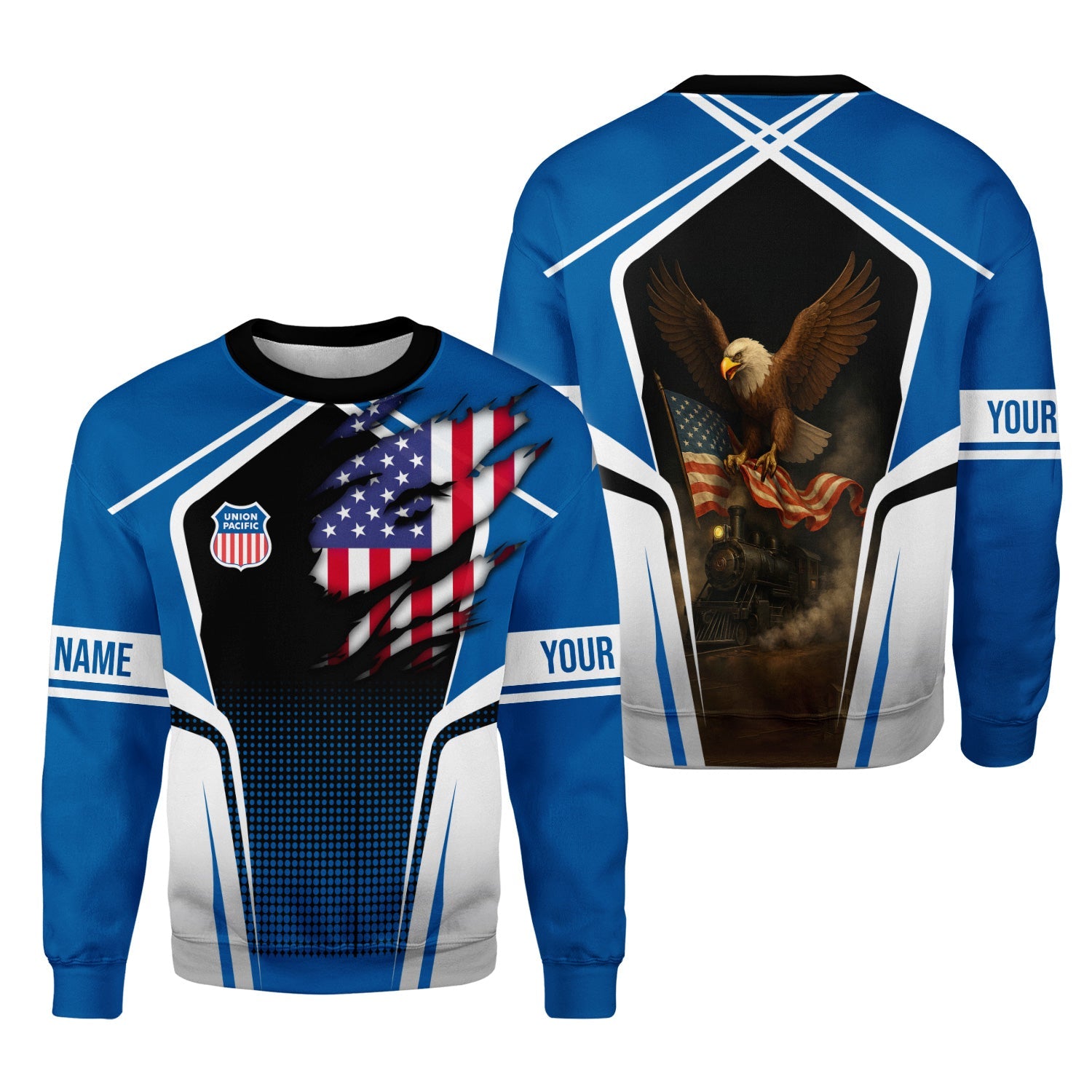 Railspirit Personalized Union Pacific Railroad Sweatshirt American Eagle Vintage Train Big Boy Shirt