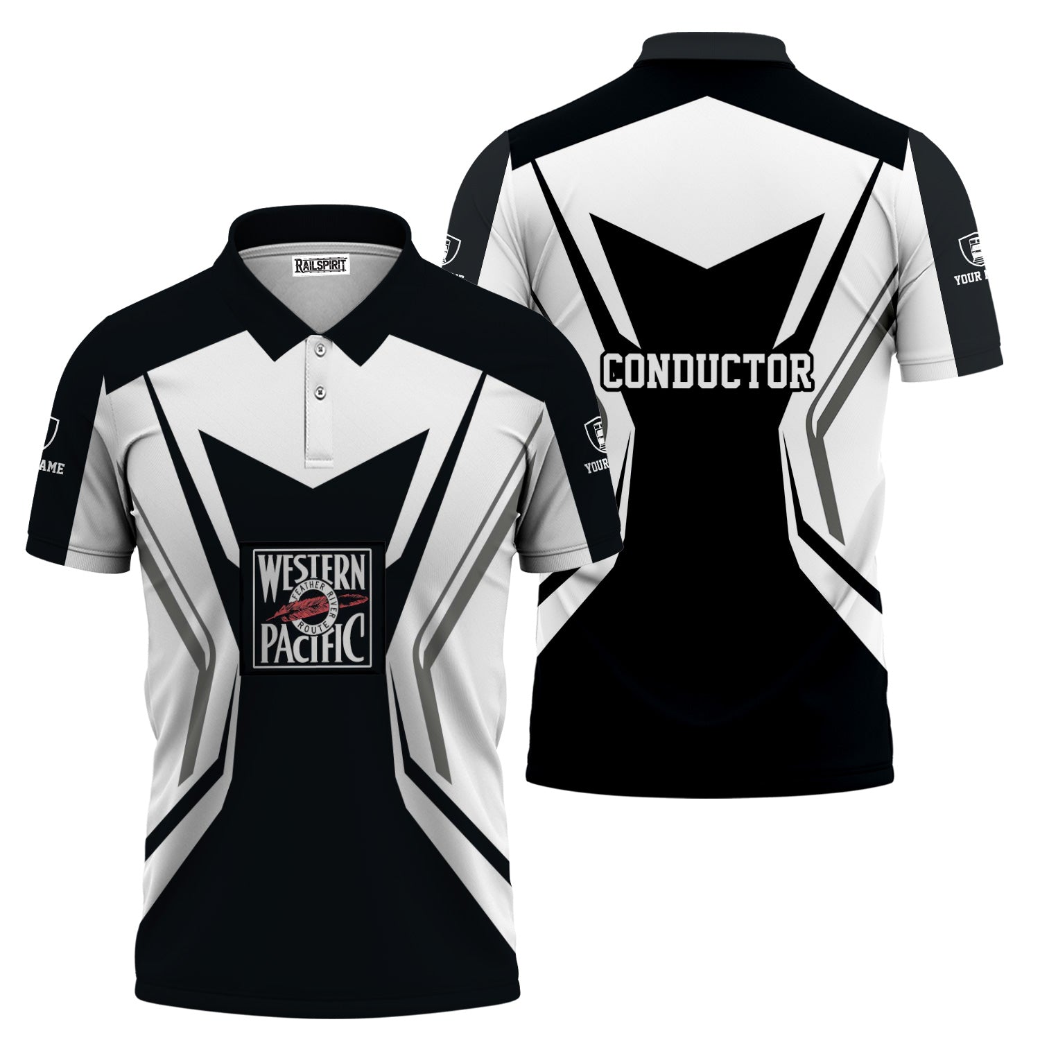 Railspirit Personalized Western Pacific Railroad Polo Shirt Unique Style with Custom Job Train Shirt