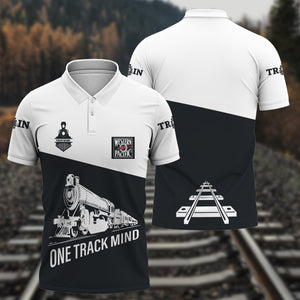 Railspirit Personalized Western Pacific Railroad Polo Shirt One Track Mind Unisex Train Shirt Gift Idea For Train Lover