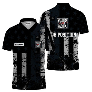 Railspirit Personalized Western Pacific Railroad Polo Shirt Artistic Paint American Flag Style Train Shirt