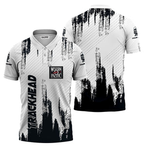 Railspirit Personalized Western Pacific Railroad Polo Shirt Paint Impact Design Train Shirt for Trackhead