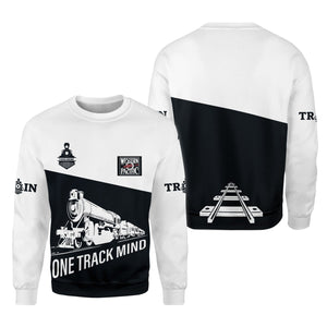 Railspirit Personalized Western Pacific Railroad Sweatshirt One Track Mind Train Sweater Gift Idea For Train Lover