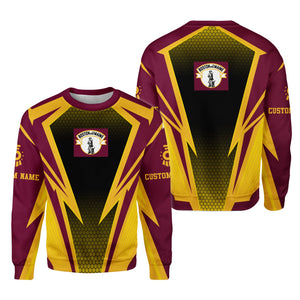 Railspirit Personalized Boston and Maine Railroad Sweatshirt Lightning Graphic Style Shirt Gift Idea For Train Lover