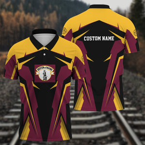 Railspirit Personalized Boston and Maine Railroad Polo Shirt Strong Line Style Train Unisex Shirt All Over Print