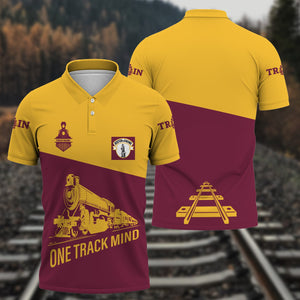 Railspirit Personalized Boston and Maine Railroad Polo Shirt One Track Mind Unisex Train Shirt Gift Idea For Train Lover