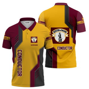 Railspirit Personalized Boston and Maine Railroad Polo Shirt Unique Railway Style with Custom Job Train Shirt