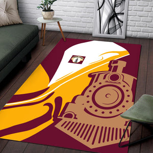 Railspirit Boston and Maine Railroad Area Rug Flame-Inspired Style Rug Gift Idea For Train Lovers