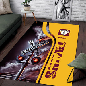 Railspirit Personalized Boston and Maine Railroad Area Rug Railroad Crossing Sign Rug All Over Print