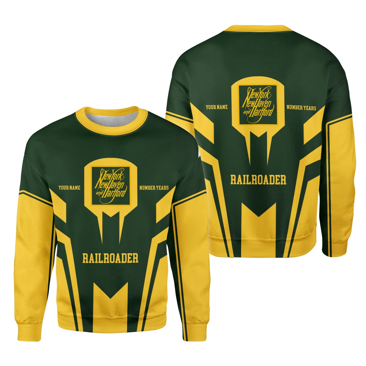 Railspirit Personalized New York, New Haven and Hartford Railroad Sweatshirt Custom Year Railroader New Haven Railroad Shirt