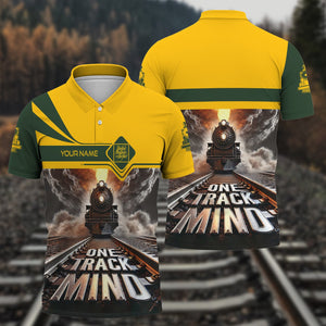 Railspirit Personalized New York, New Haven and Hartford Railroad Polo Shirt One Track Mind New Haven Railroad Train Printed Shirt