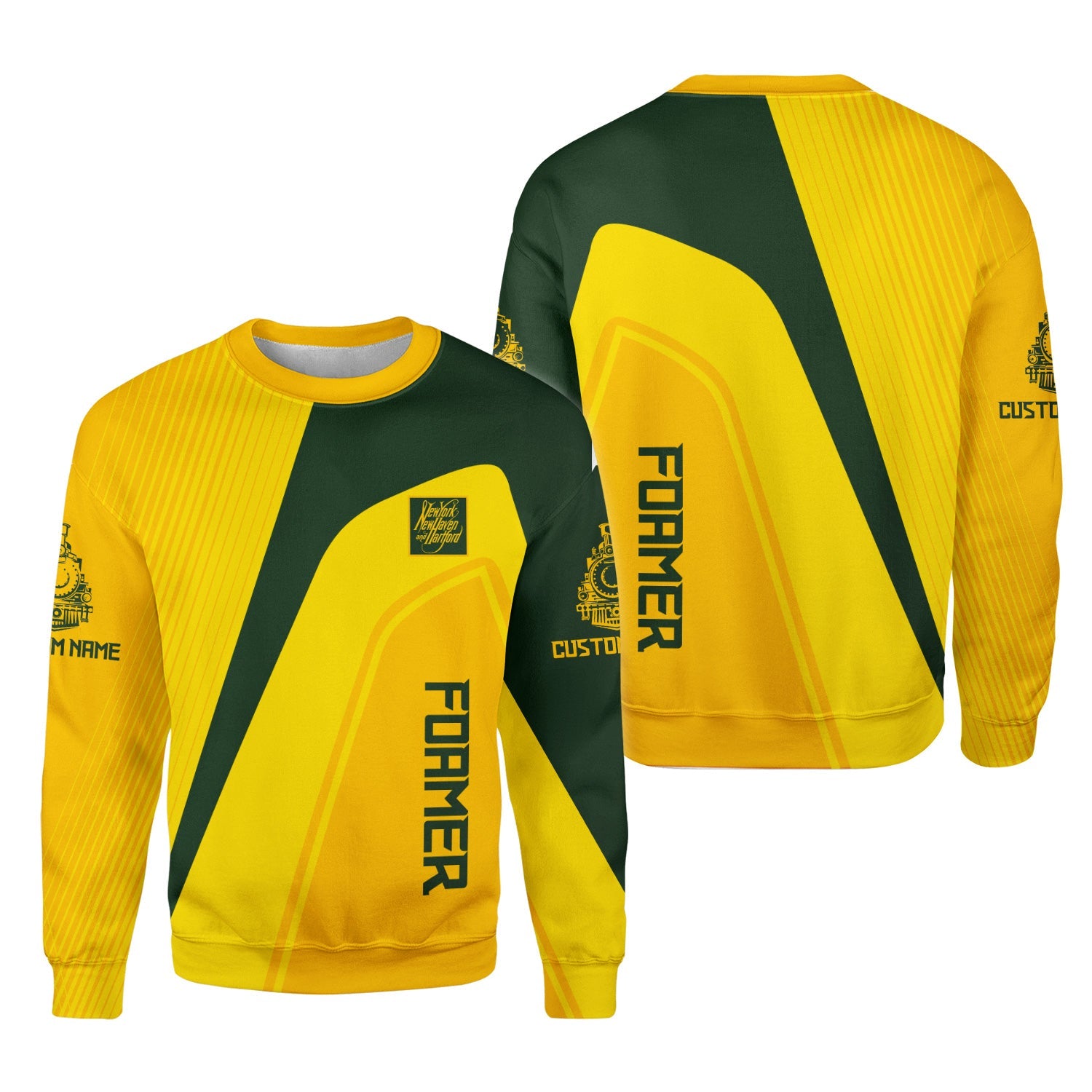 Railspirit Personalized New York, New Haven and Hartford Railroad Sweatshirt Vibrant Striking Style New Haven Railroad Shirt For Rail Enthusiasts