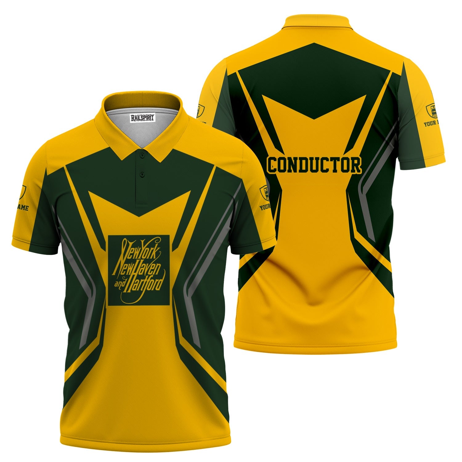 Railspirit Personalized New York, New Haven and Hartford Railroad Polo Shirt Unique Style with Custom Job New Haven Railroad Train Shirt