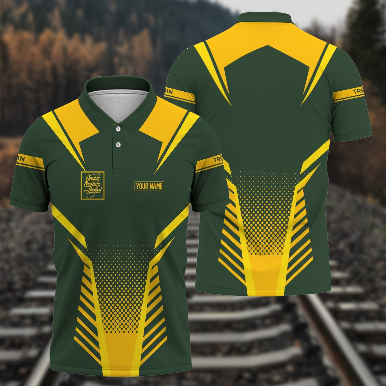 Railspirit Personalized New York, New Haven and Hartford Railroad Polo Shirt Unisex New Haven Railroad Train Shirt All Over Print