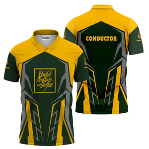 Railspirit Personalized New York, New Haven and Hartford Railroad Polo Shirt Futuristic Design with Custom Job New Haven Railroad Train Shirt