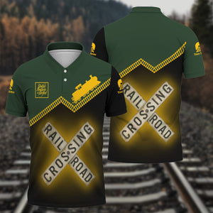 Railspirit Personalized New York, New Haven and Hartford Railroad Polo Shirt Railroad Crossing Printed Train Track Shirt