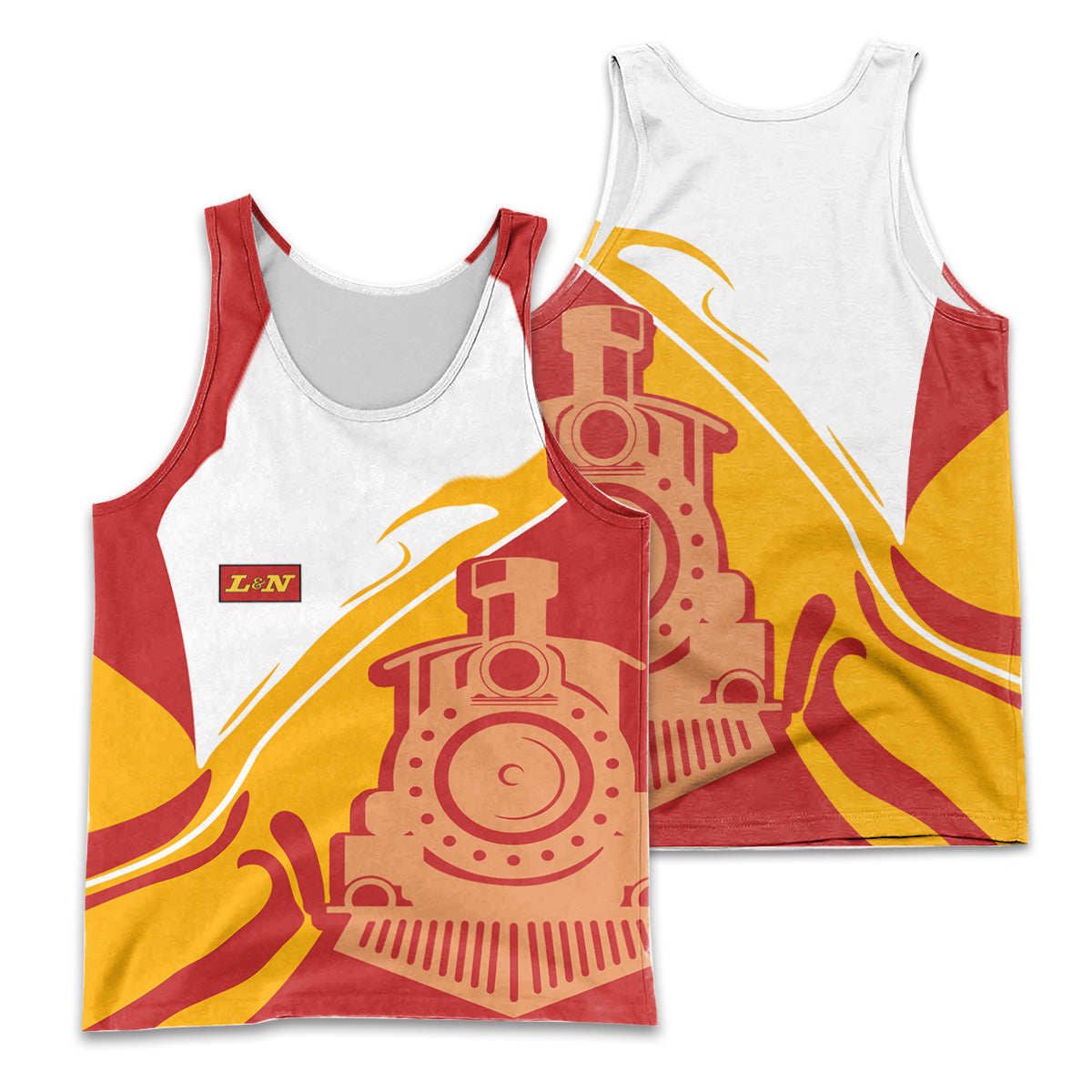Railspirit Personalized Louisville and Nashville Railroad Men Tank Top Flame-Inspired Style L&N Shirt Gift Idea For Train Lovers