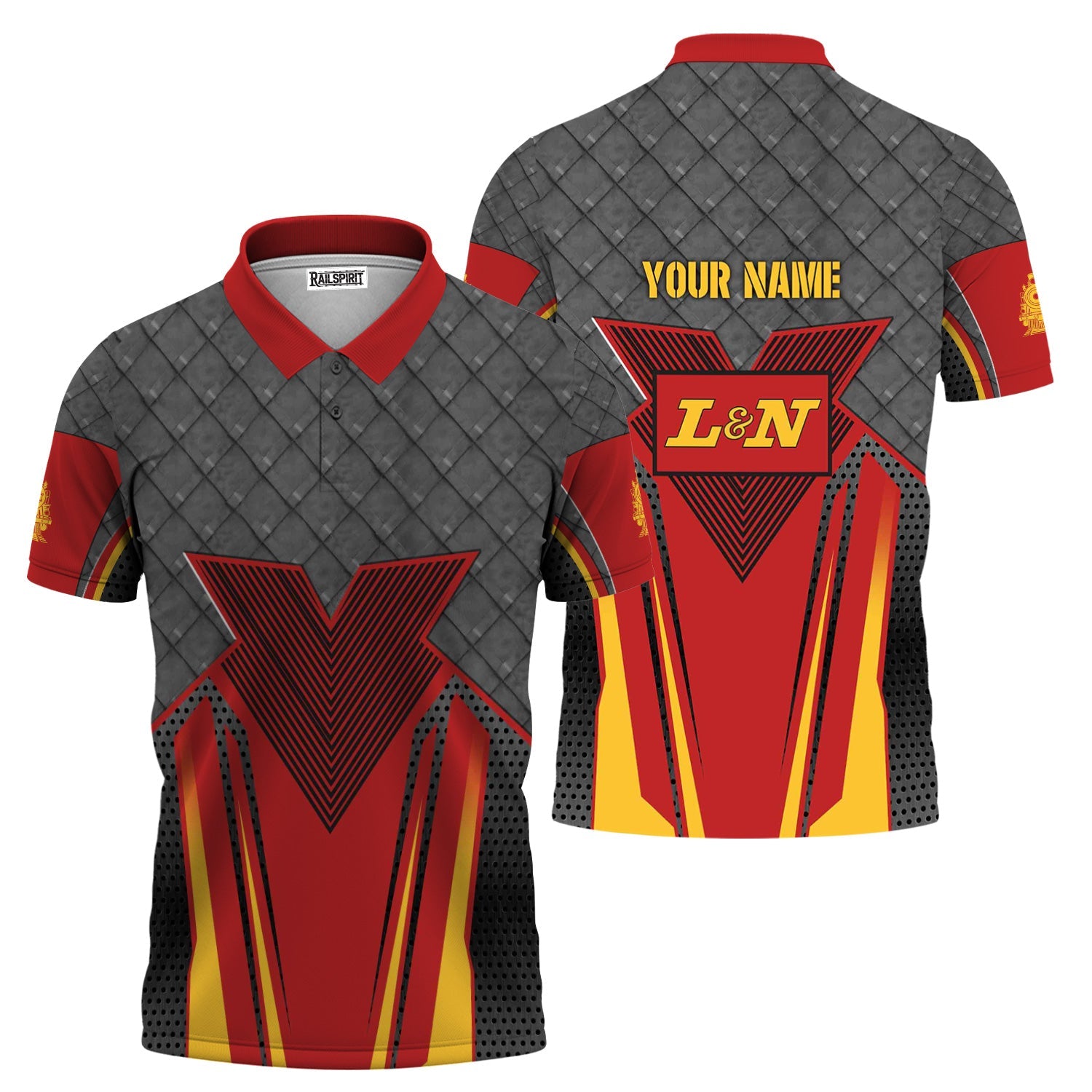 Railspirit Personalized Louisville and Nashville Railroad Polo Shirt Rugged Steel Vibes L&N Train Shirt All Over Print