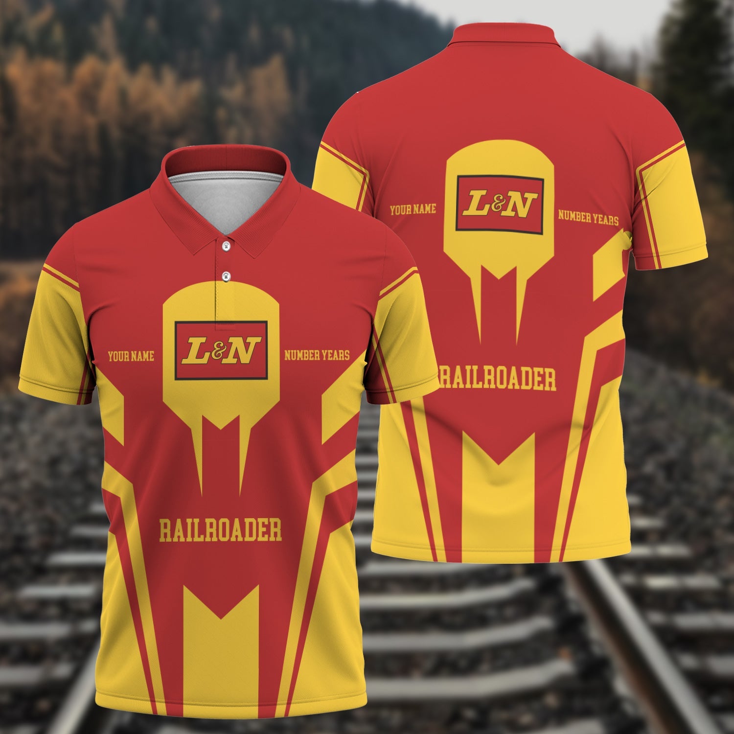 Railspirit Personalized Louisville and Nashville Railroad Polo Shirt Custom Year Railroader L&N Shirt Gift Idea For Train Lover