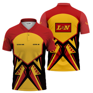 Railspirit Personalized Louisville and Nashville Railroad Polo Shirt Vibriant Style with Custom Position L&N Train Shirt