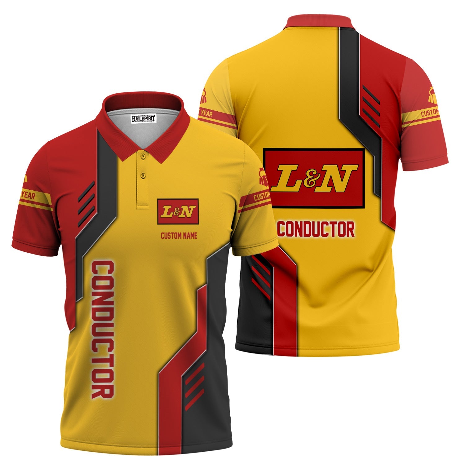 Railspirit Personalized Louisville and Nashville Railroad Polo Shirt Unique Railway Style with Custom Job L&N Train Shirt