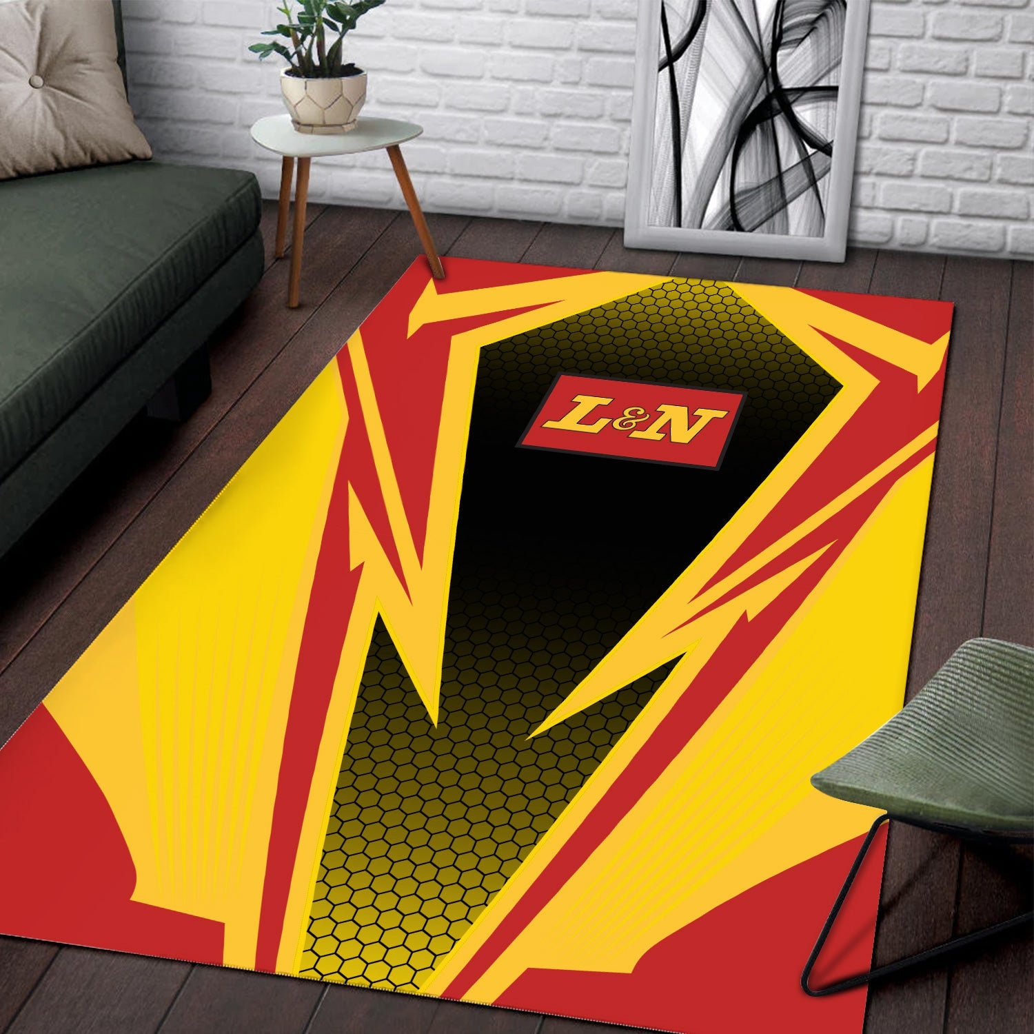 Railspirit Louisville and Nashville Railroad Area Rug Lightning Graphic Style L&N Rug Gift Idea For Train Lover